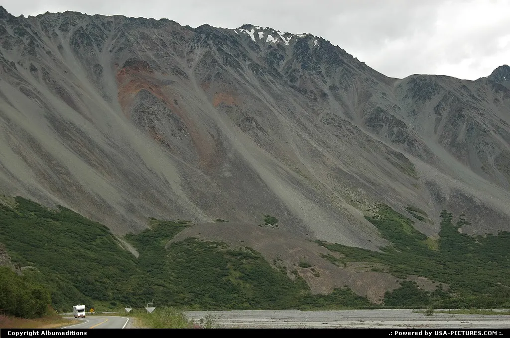 Alaska's Road scenery on our way from Fairbanks to Valdez.