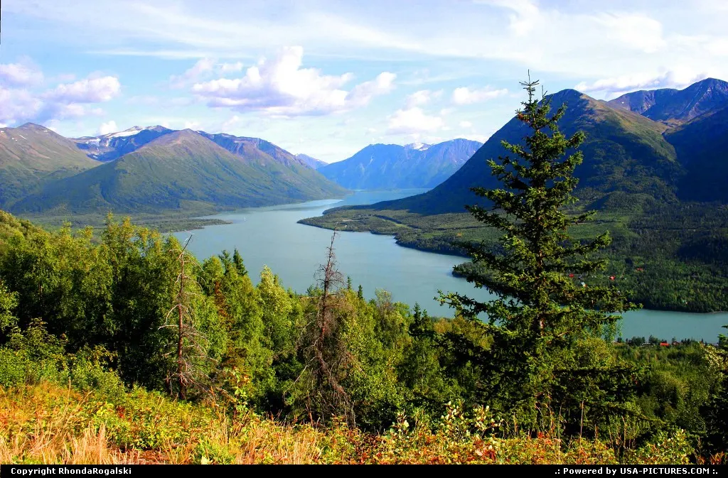 Kenai Lake as seen from the Slaughter Ridge trail in Cooper Landing, Alaska.