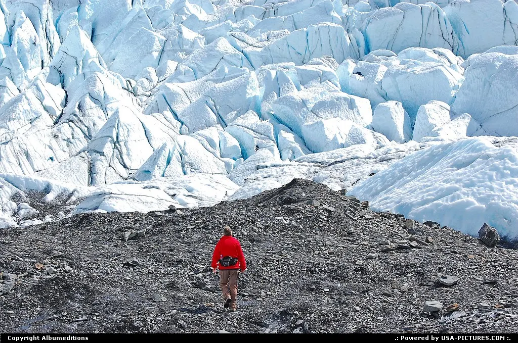 The ice of the Matanuska Glacier (Alaska) takes aprox.