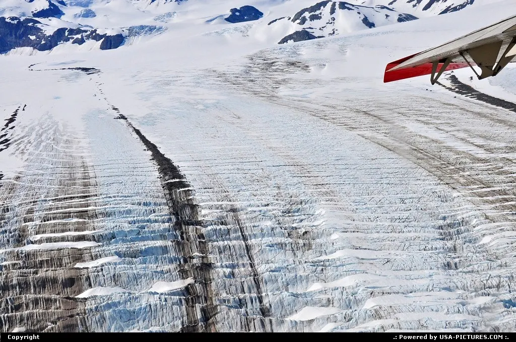 Low pass over Fourpeaked Glacier.