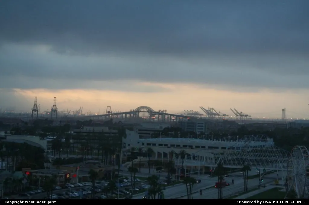 Sun Set on the Long Beach Harbor.