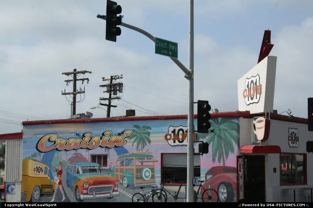 The 101 café, on historical road 101 (coastal highway between San Diego and Los Angeles...