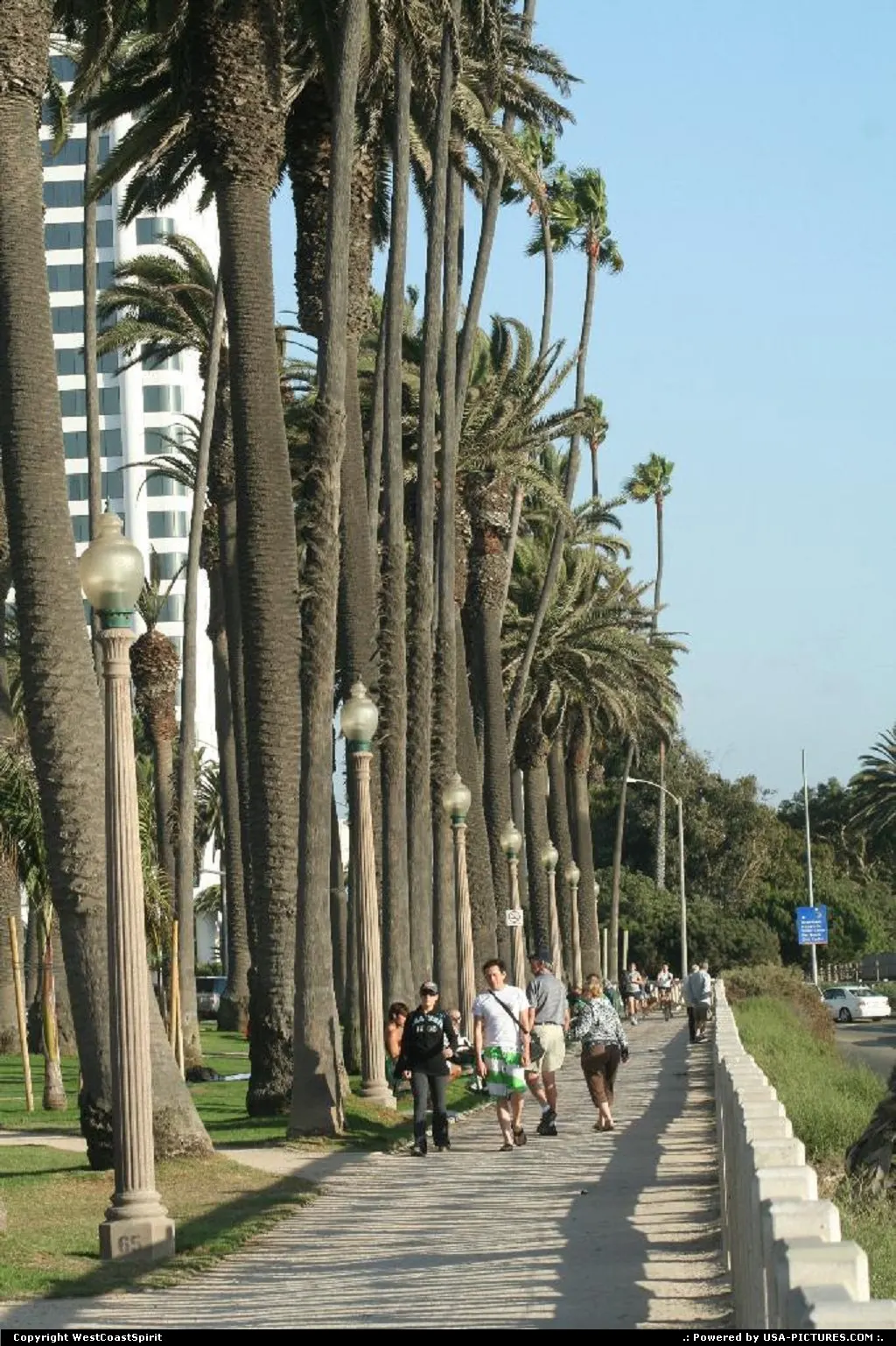 Palissade Park above the beach in Santa Monica.