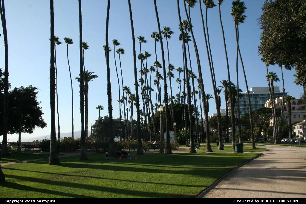 Palissade Park above the beach in Santa Monica.