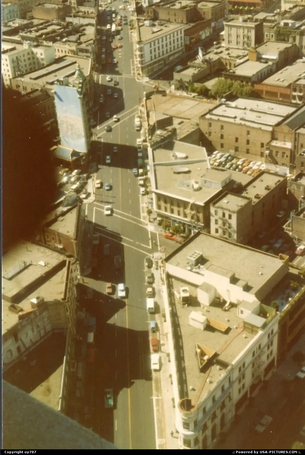 View of Columbus Ave and Montgomery Street from Transamerica Tower.