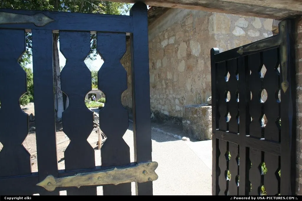 entering Mission at carmel by the rear gate