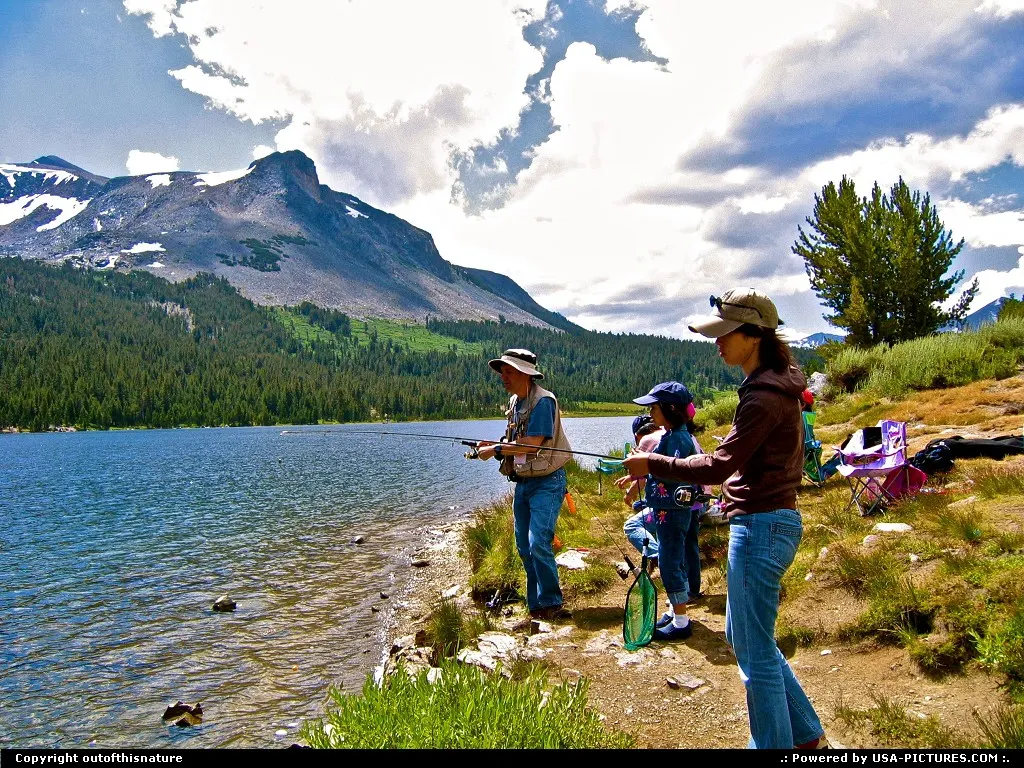 Hard at work at Tioga Lake.