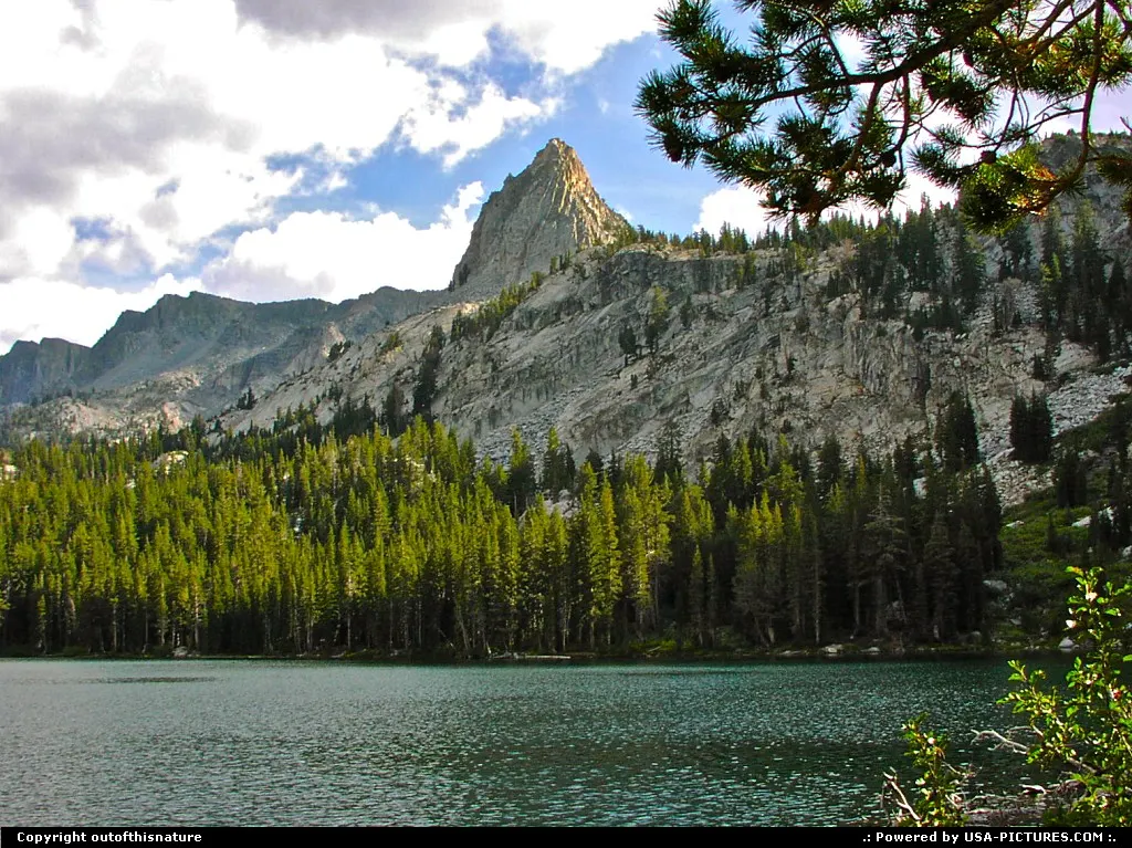 Crystal Crag as seen from Lake George, Mammoth Lakes, California.
