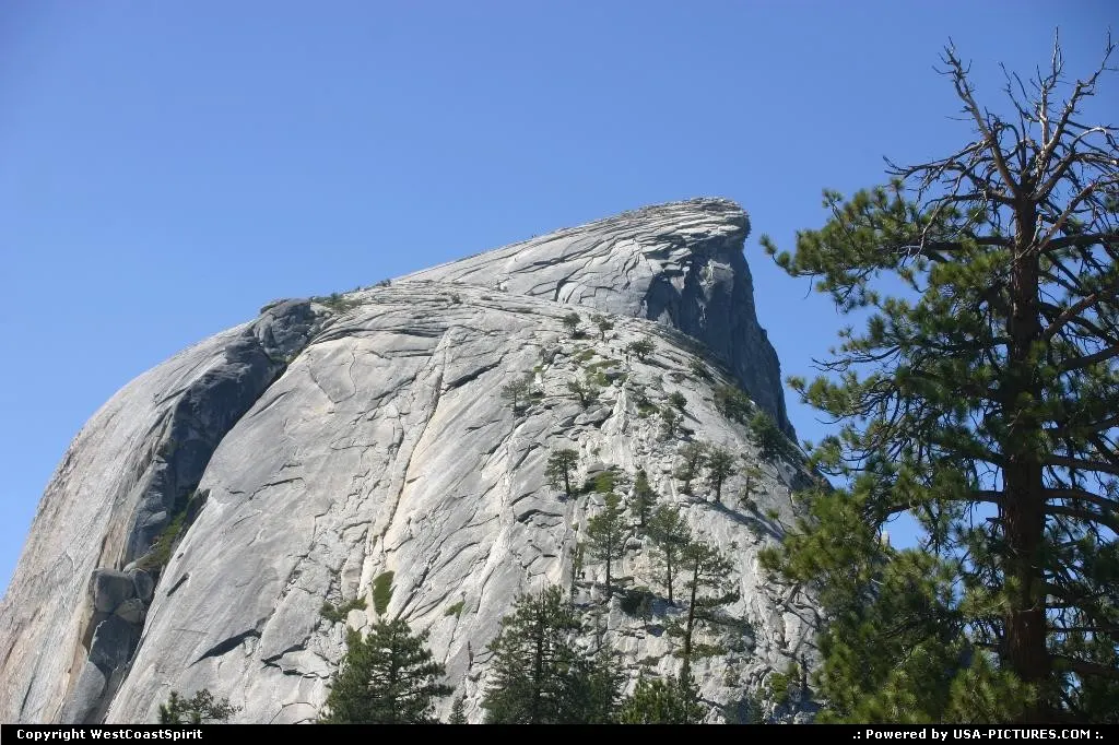 The world famous Half Dome summit in Yosemite National Park.