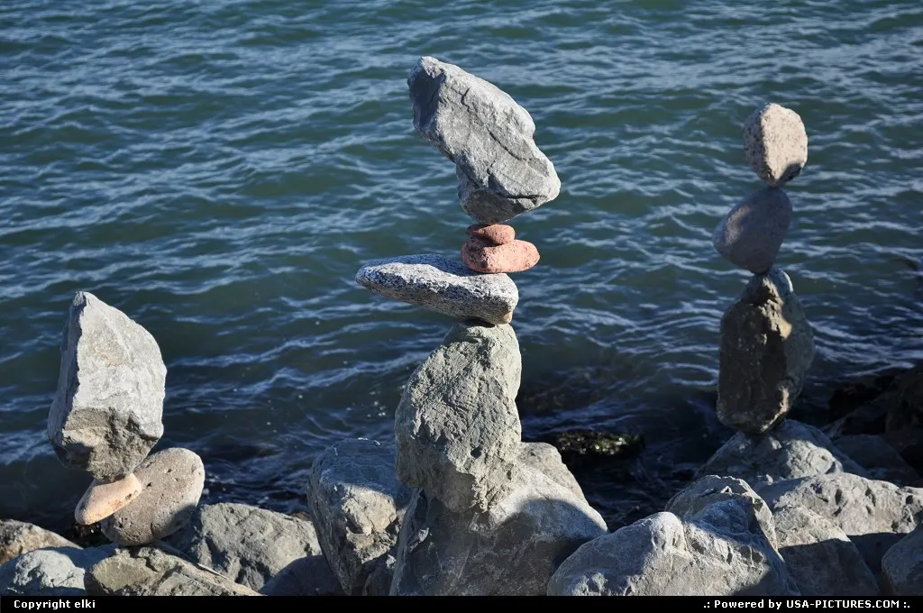 Bill Dan's Rock Balancing, here at Sausalito CA.