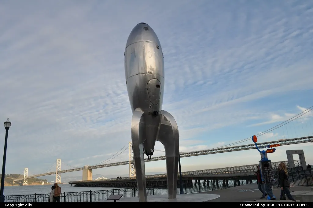 The 40 foot rocket ship next to pier 14 on embarcadero.