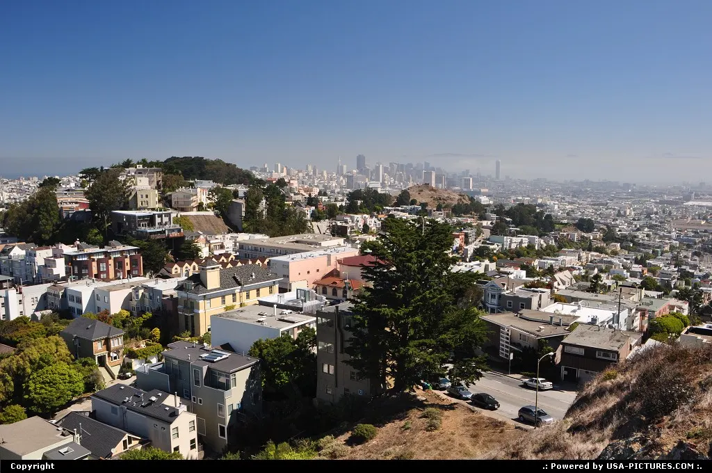 Downtown and financial district from the Twin Peaks neighbourhood.