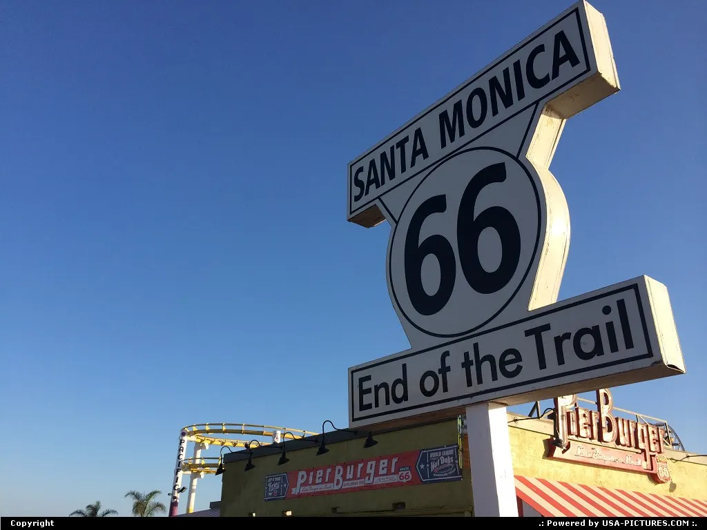 End of route 66 on Santa Monica Pier