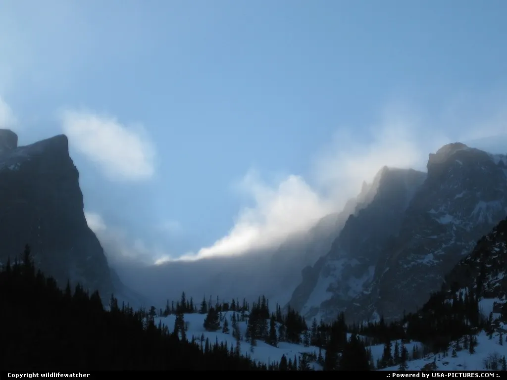 Wind blowing in Rocky Mountain National Park.