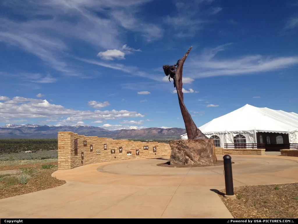 in front of the brand new visitor center, at the park entrance.