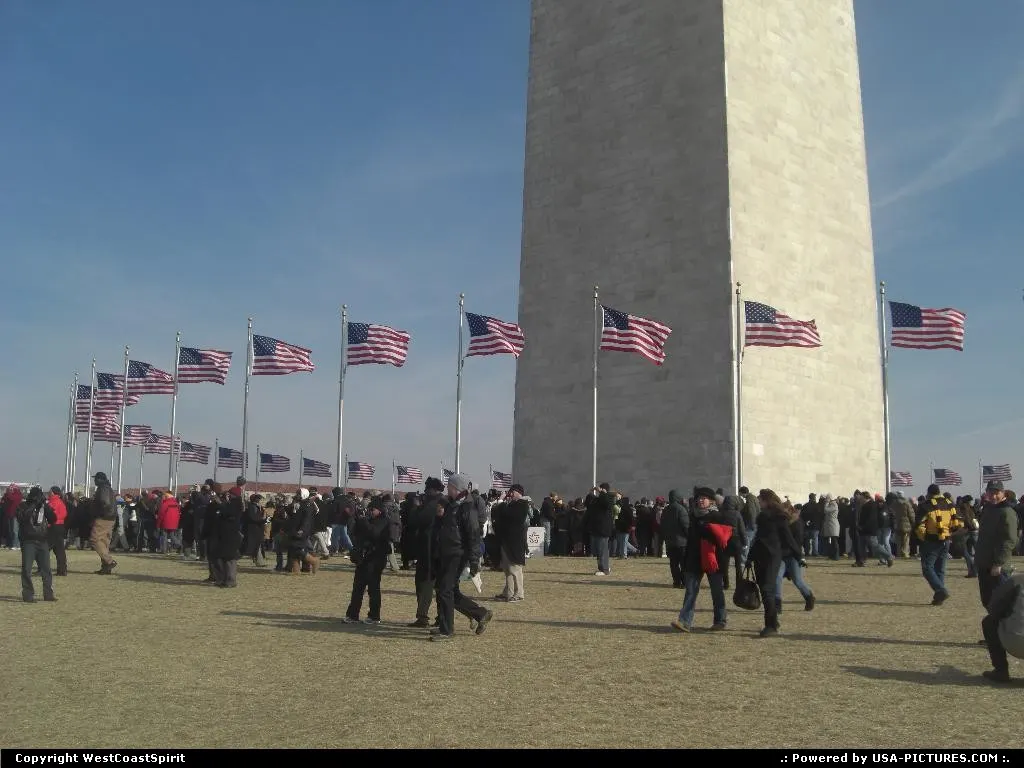 The massive crowd (2+ million), hours before inauguration, here seen in front of the Ge...