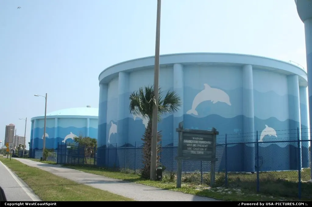 Pensacola Beach; Well, a good way to mitigate these disgracious water tanks.