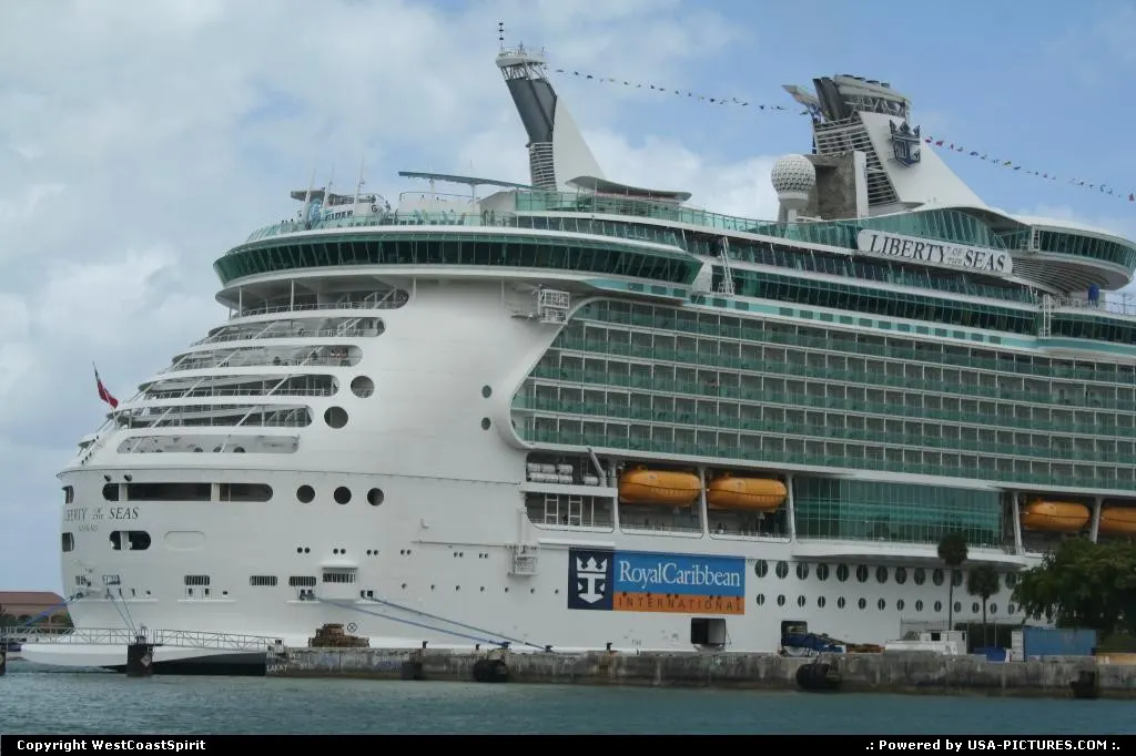 Liberty of the Seas, a Royal Carribbean cruise ship docked in Miami.