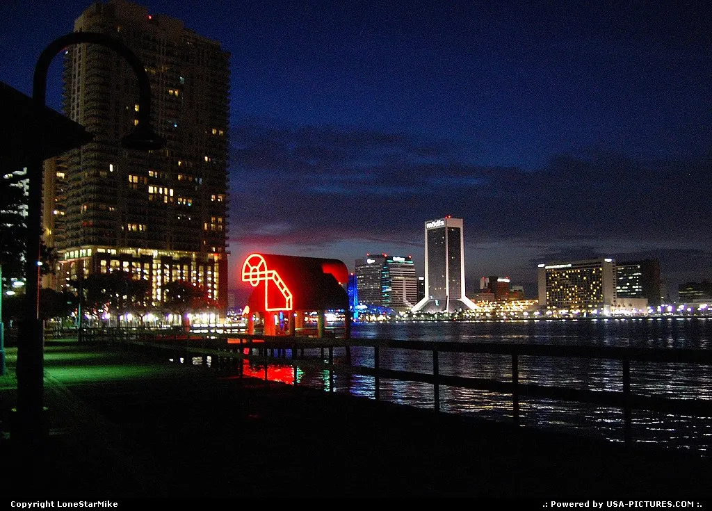 Jacksonville night skyline from the South Bank of the St. Johns River