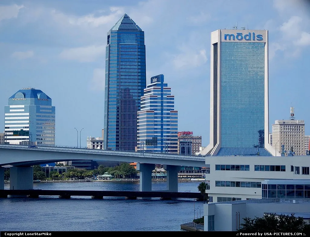 Jacksonville skyline from Interstate 10