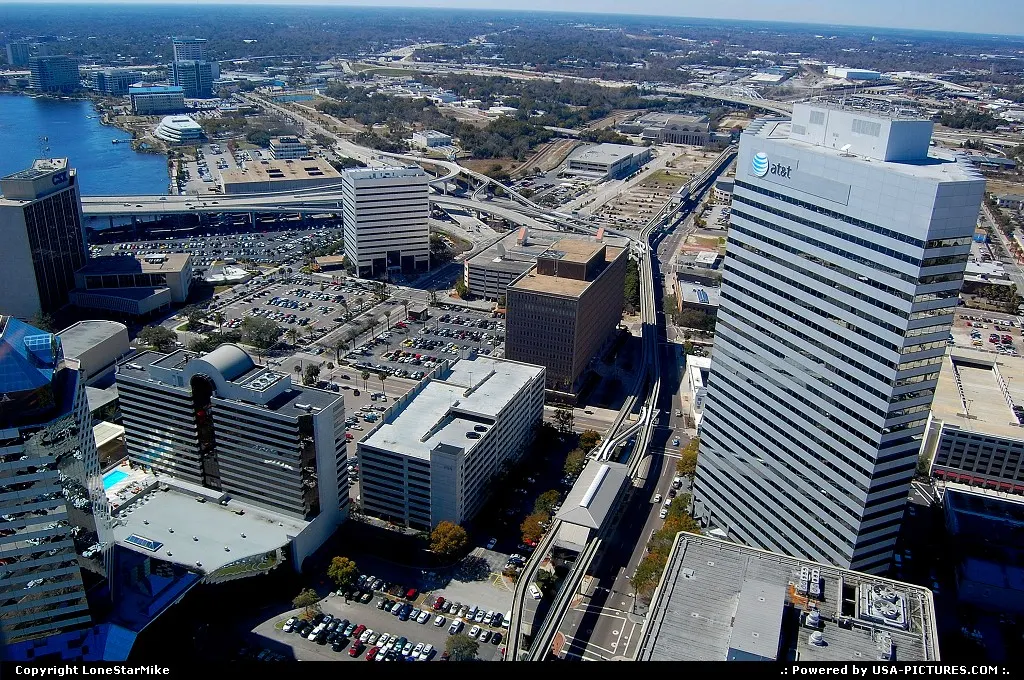 AT&T Tower and buildings along the waterfront from The Skyline Dining & Conference Cent...