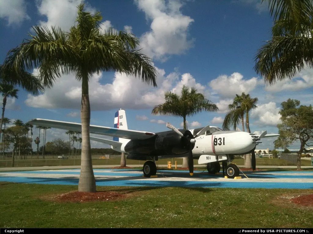 B-26 INVADER IN BAY OF PIGS CUBAN WAR MARKINGS PRESERVED AT TAMIAMI AIRPORT