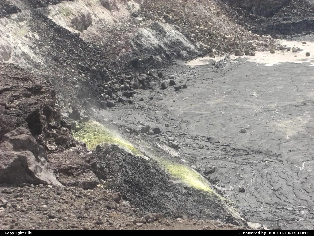 Lava down into the crater