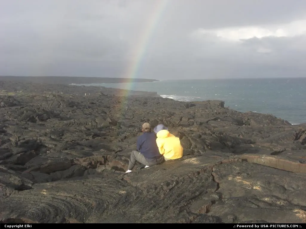 Lava flood over the sea