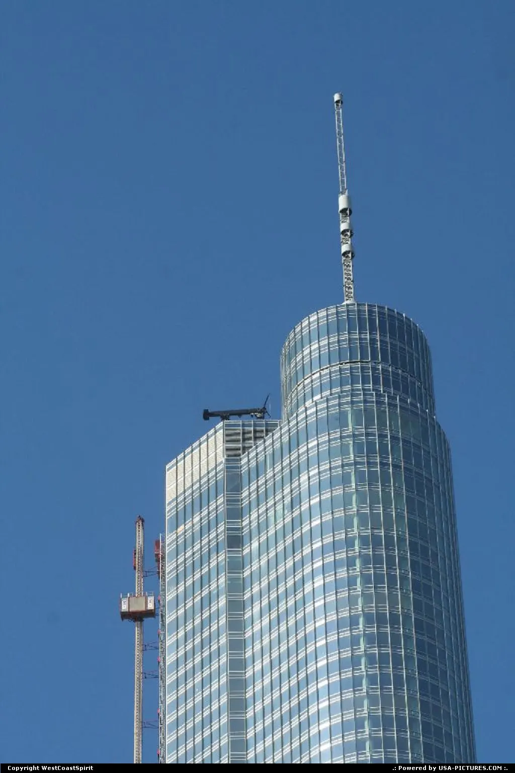 Closeup of the Trump Building in Downtown Chicago.