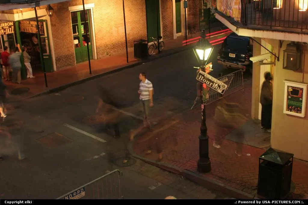 Bourbon street at new orleans, it seems that there some ghost, from another time but st...