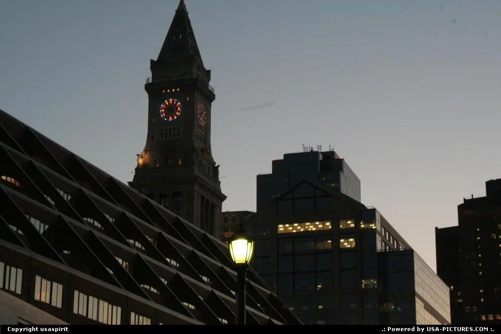 Sun rise @boston. Custom tower @bottom
