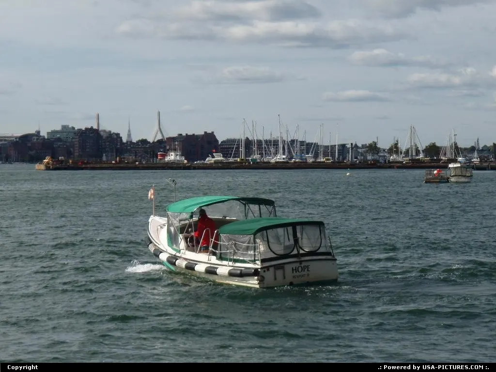 Water Taxi leaving Logan Aiport, en route to downtown Boston.