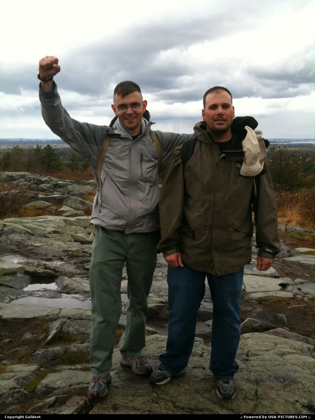 My friend and I, on top of the world... err blue hills.