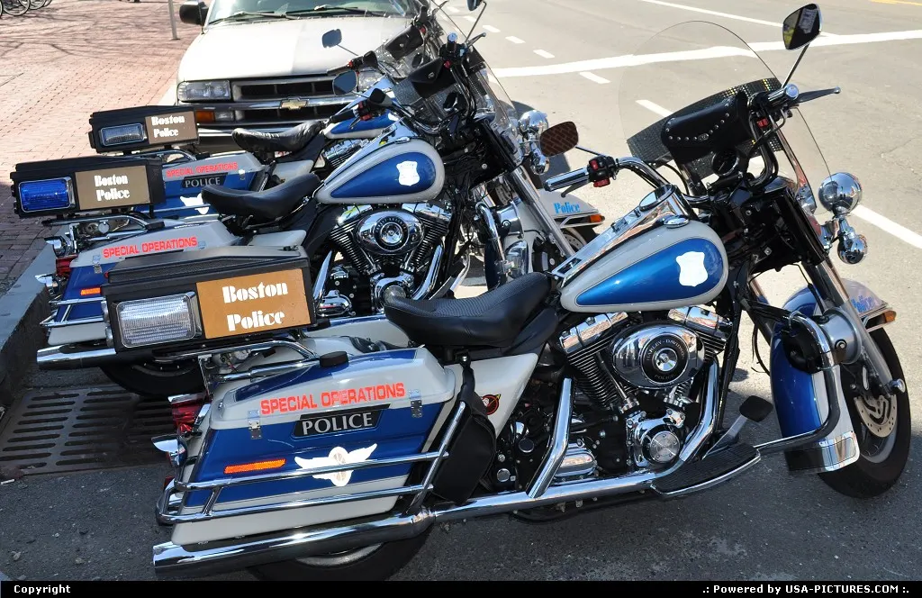 Boston police, operates with legendary Harley.