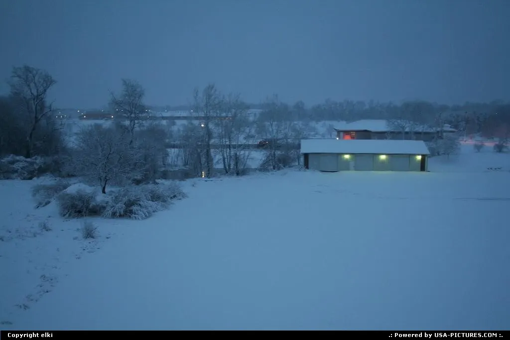 Snow at marshall michigan in the beginning of april