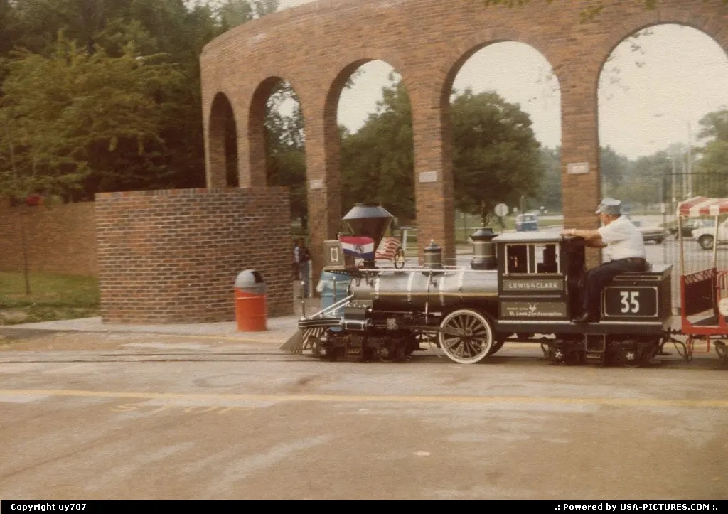 Miniature trains steam across part of the 32+ acre Anheuser-Busch Center's park.