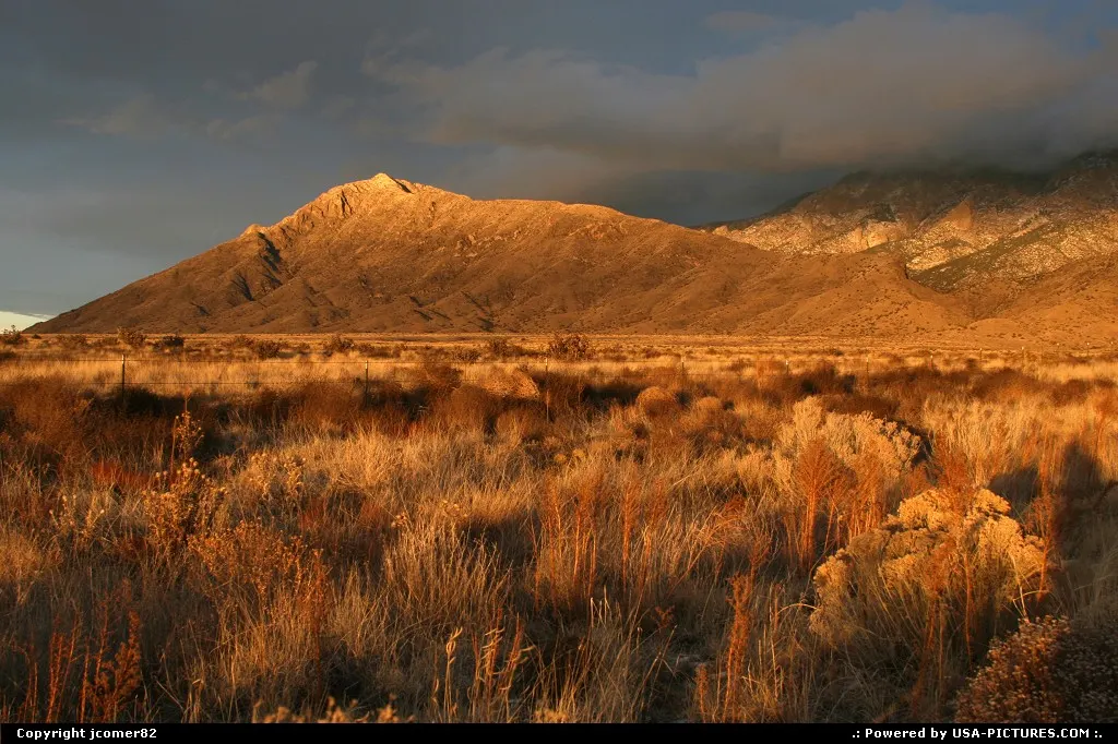 A typical New Mexico sunset paints the Sandia Mountain Range of Albuquerque.