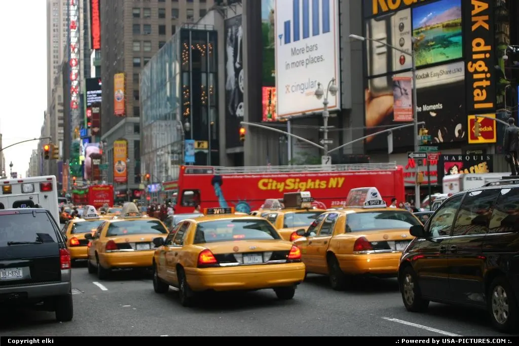 Time square, and still yellow cabs