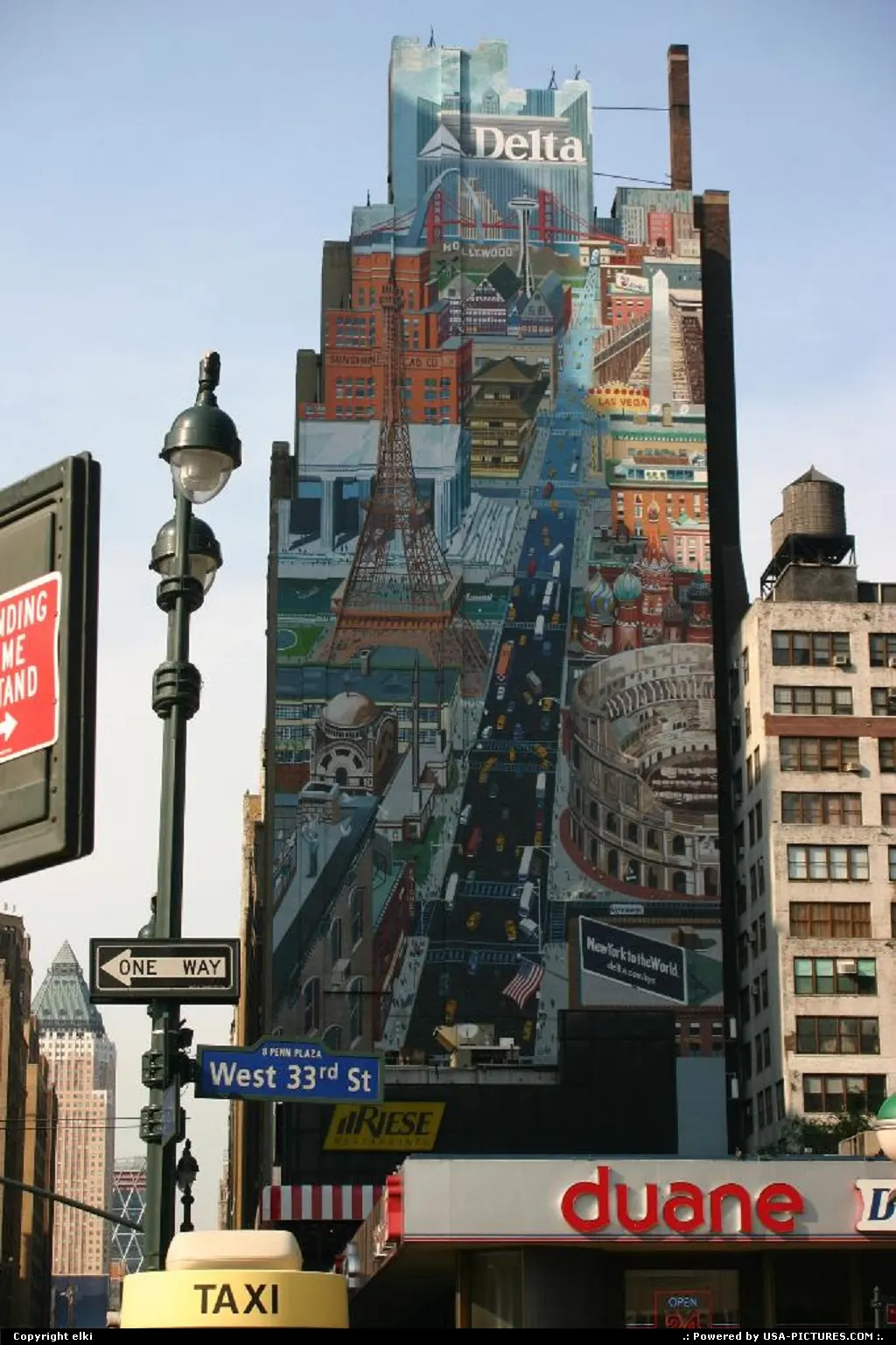 Delta fligt company advertise on a building wall