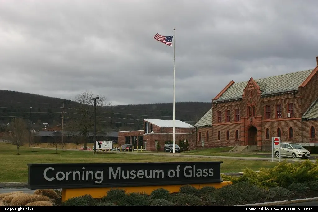 Corning glass museum, in the backgroug the YMCA building