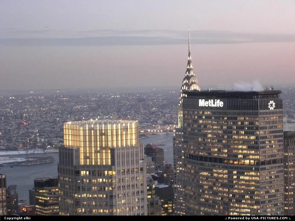 new york at the sunset, from the top of rock