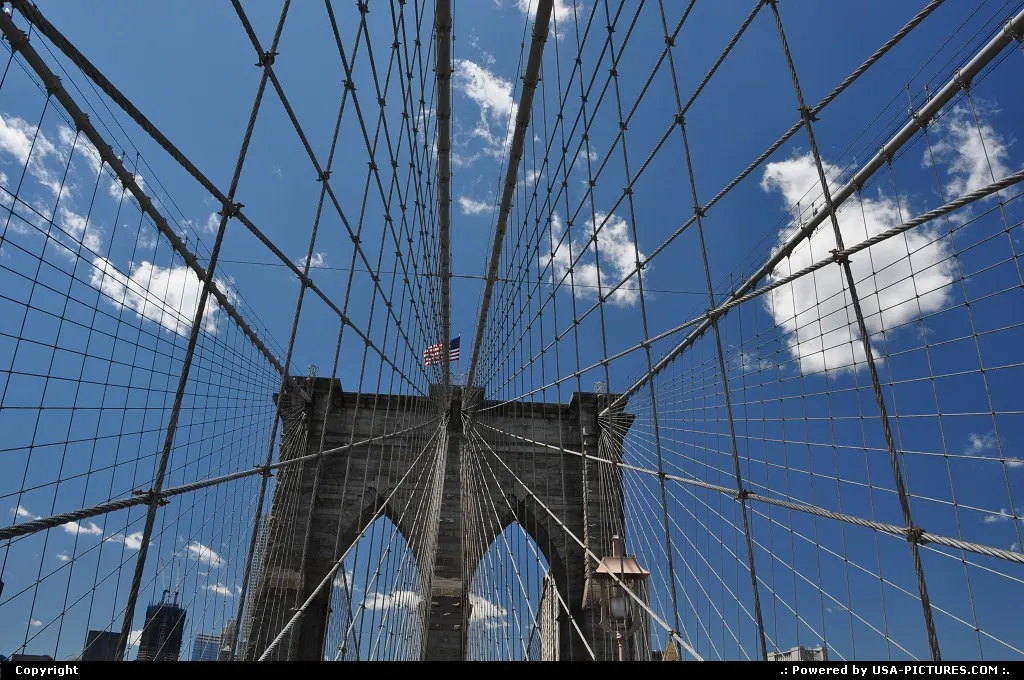 Walking accross the Brooklyn Bridge in the heat of July.