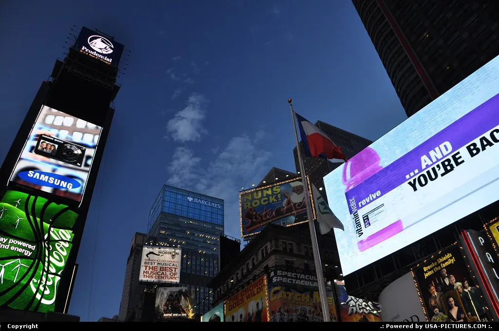 Neon, early evening, New York City, Times Square