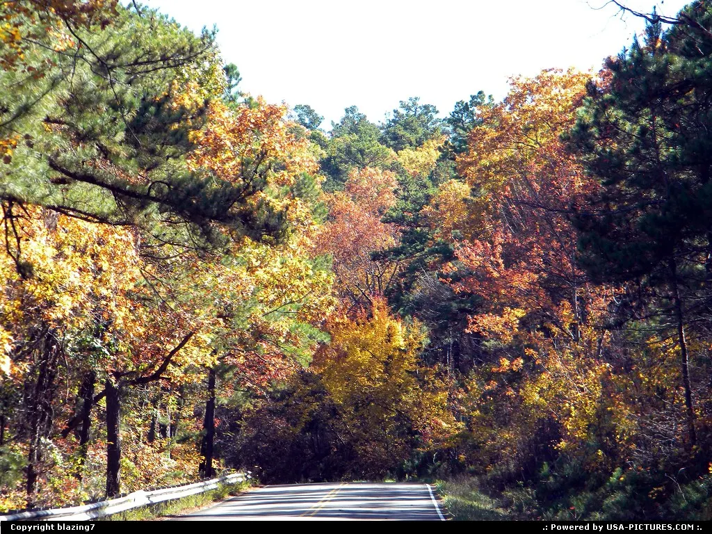 Scenic drive throught the Mountains of Southeast Oklahoma during Autumn Glory