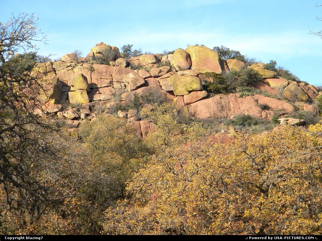 Closeup of Quartz Mountain in the Autumn in Southwest Oklahoma