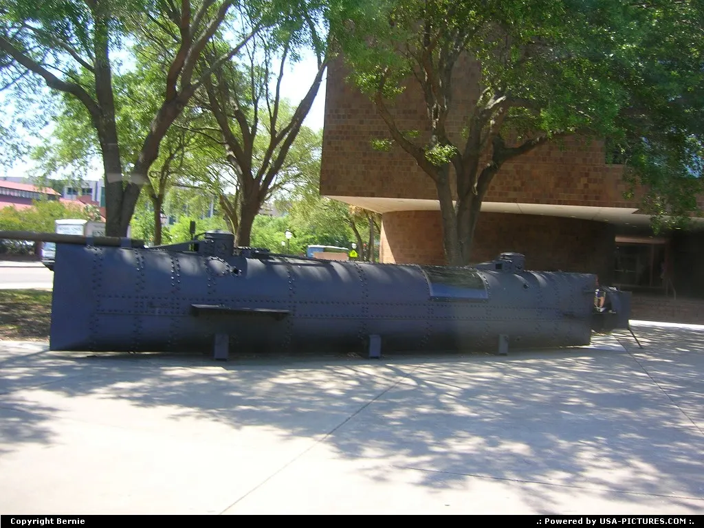 This is a replica of the Hunley submarine lost with 8 crew in the Charleston Harbor dur...