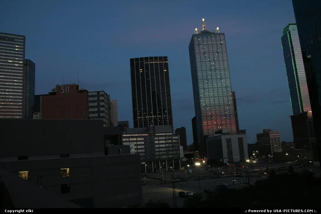 Dallas downtown at sunset