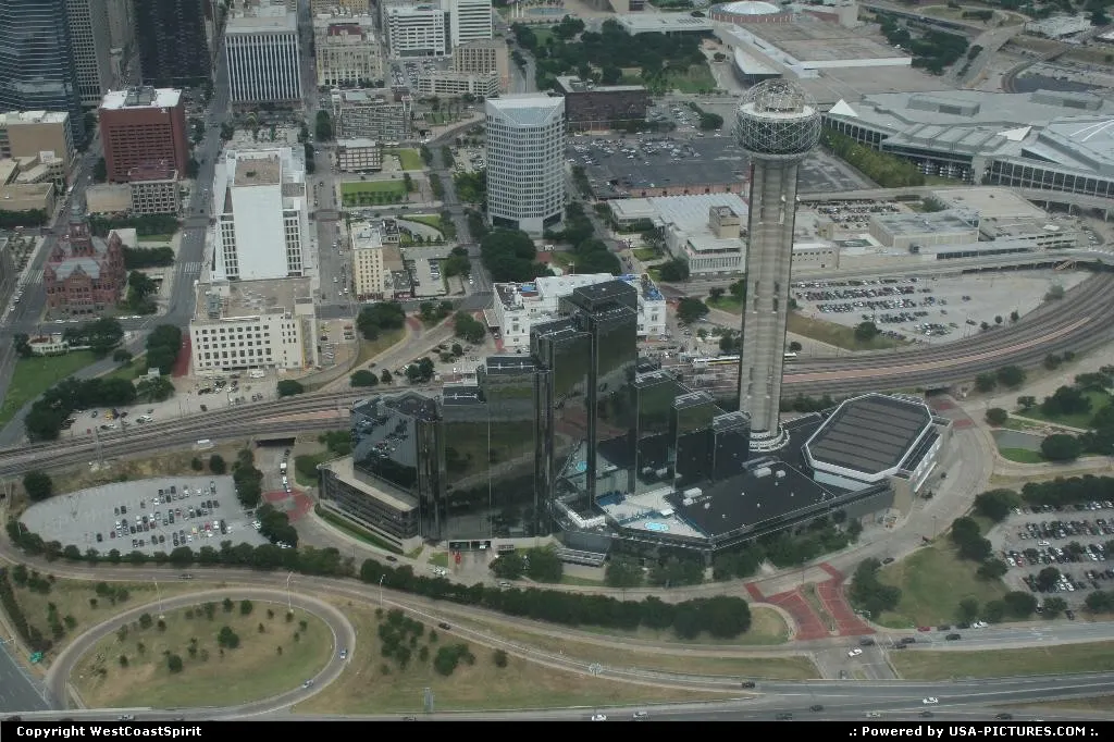 Reunion Tower, Dallas, from above