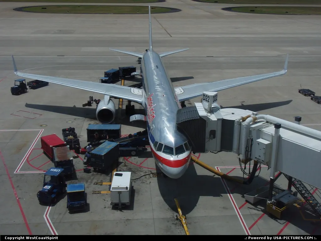 Another AA flight awaiting departure at DFW.