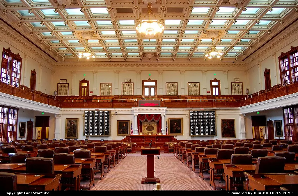 Texas Representatives chamber in the State Capitol